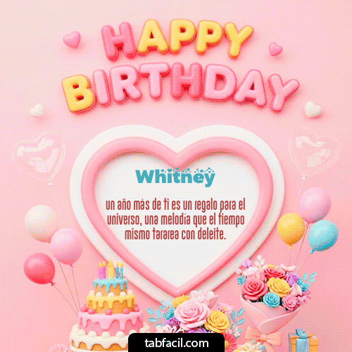 GIF Animado de Feliz Cumpleaños para Whitney - Happy Birthday Amiga