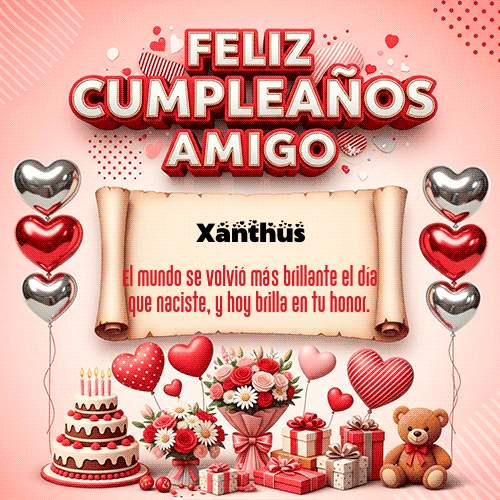 GIF Animado de Feliz Cumpleaños para Xanthus - Feliz Cumpleaños Amigo