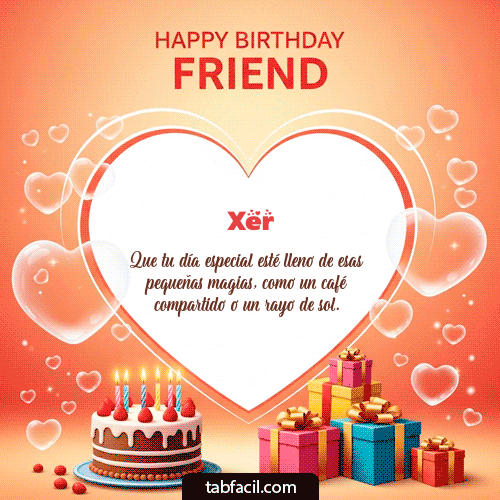 GIF Animado de Feliz Cumpleaños para Xer - Happy Birthday Friend