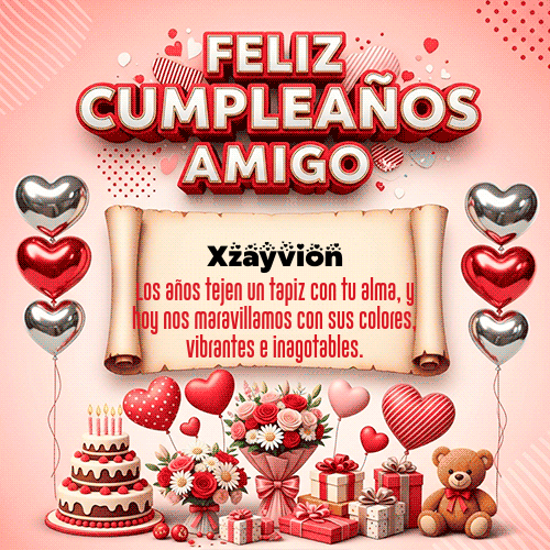 GIF Animado de Feliz Cumpleaños para Xzayvion - Feliz Cumpleaños Amigo