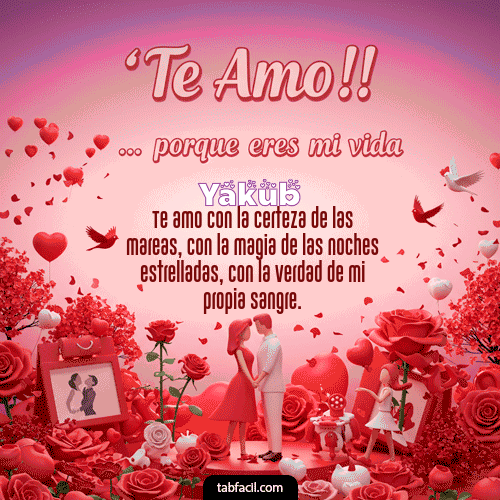 GIF Animado de Feliz Dia Amor para Yakub - Te amo, porque eres mi vida