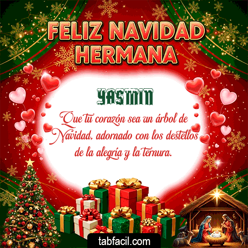 GIF Animado de Feliz Navidad para Yasmin - Feliz Navidad Hermana