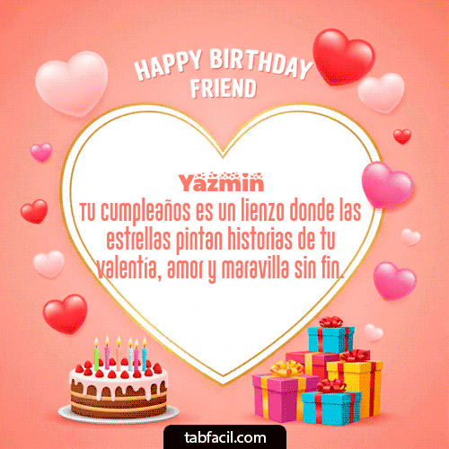 GIF Animado de Feliz Cumpleaños para Yazmin - Happy Birthday Friend