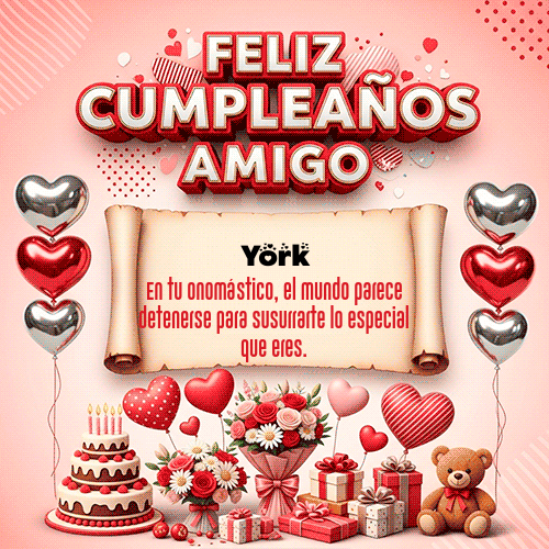 GIF Animado de Feliz Cumpleaños para York - Feliz Cumpleaños Amigo