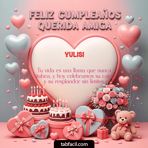 GIF Animado de Feliz Cumpleaños para Yulisi - Feliz Cumpleaños Querida Amiga!!