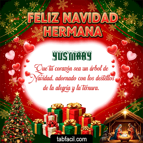 GIF Animado de Feliz Navidad para Yusmary - Feliz Navidad Hermana