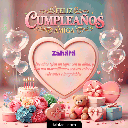 GIF de Zahara - Amiga Feliz Cumpleaños
