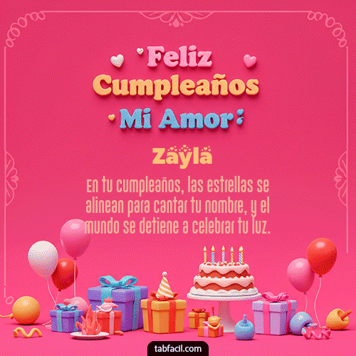 GIF Animado de Feliz Cumpleaños para Zayla - 💖 Feliz Cumpleaños Amor Mio