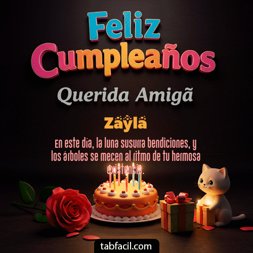 GIF de Zayla - 🥳 Feliz Cumpleaños Querida Amiga
