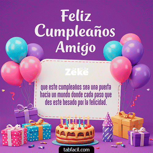 GIF Animado de Feliz Cumpleaños para Zeke - 🥂 Feliz Cumpleaños Amigo