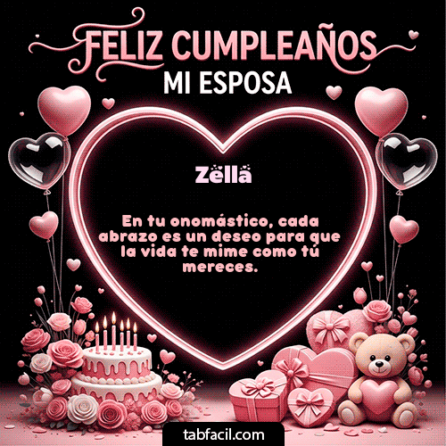 GIF de Zella - Feliz Cumpleaños Mi Esposa