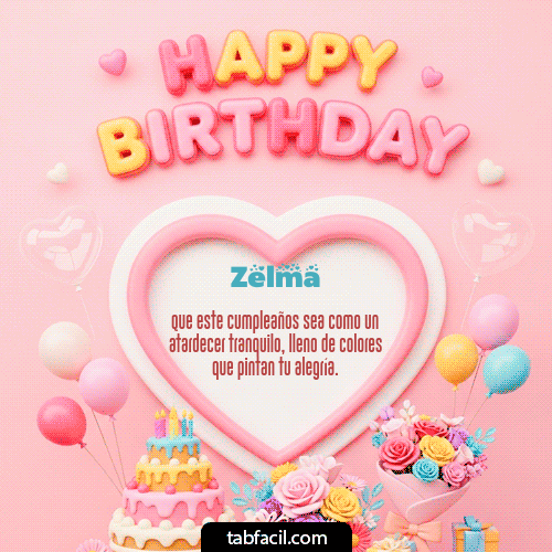 GIF de Zelma - Happy Birthday Amiga