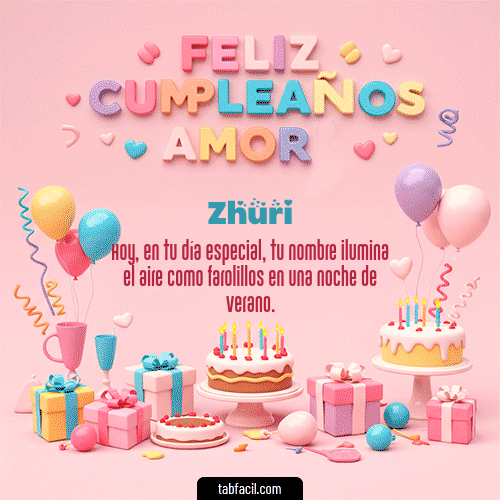 GIF Animado de Feliz Cumpleaños para Zhuri - 💞 Feliz Cumpleaños Amor