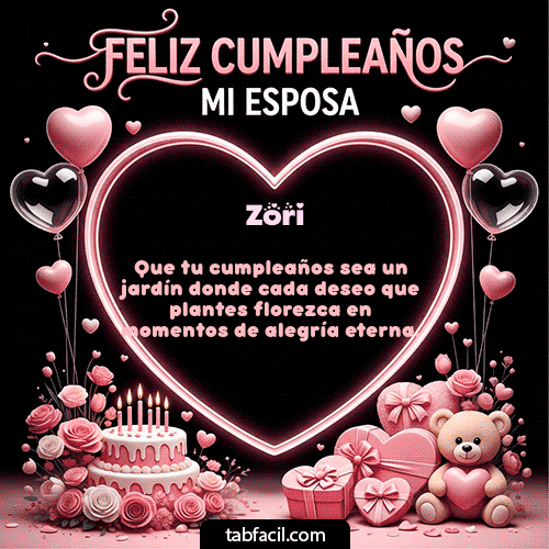 GIF de Zori - Feliz Cumpleaños Mi Esposa
