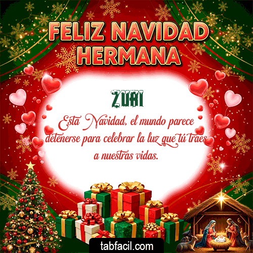 GIF de Zuri - Feliz Navidad Hermana