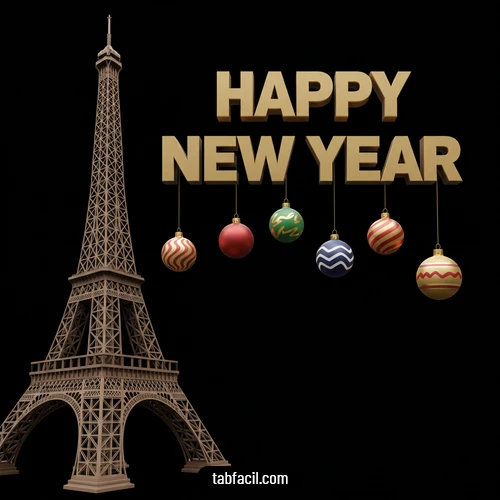 Imagen  Happy New Year Eiffel Alexandra Imagen de Happy New Year Eiffel Alexandra