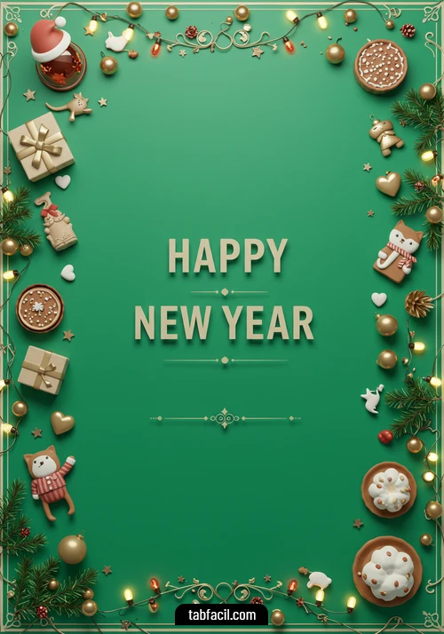 Imagen  Happy New Year Green Alexandra Imagen de Happy New Year Green Alexandra