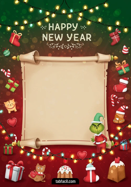 Imagen  Happy New Year Green and Red Alexandra Imagen de Happy New Year Green and Red Alexandra