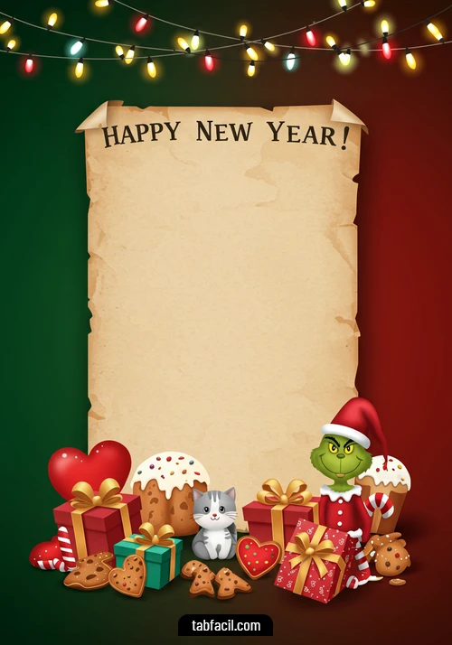 Imagen  Happy New Year Green and Red Alexandra Imagen de Happy New Year Green and Red Alexandra
