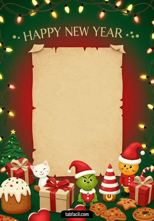 Imagen  Happy New Year Green and Red Alexandra Imagen de Happy New Year Green and Red Alexandra