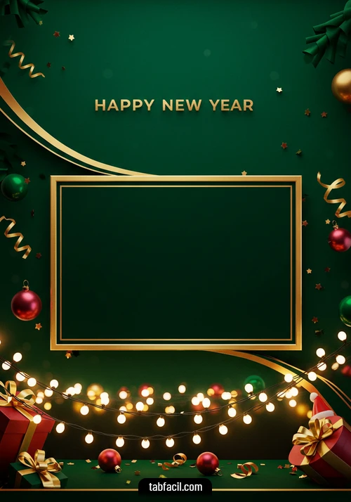 Imagen  Happy New Year Green Black Alexandra Imagen de Happy New Year Green Black Alexandra