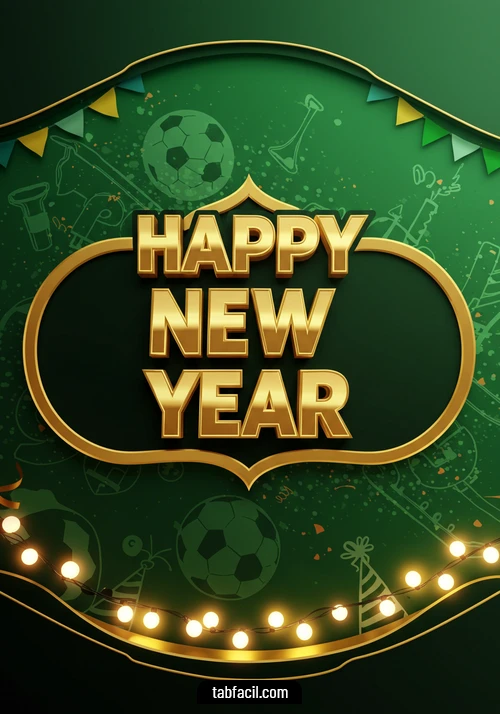 Imagen  Happy New Year Green Gold Alexandra Imagen de Happy New Year Green Gold Alexandra