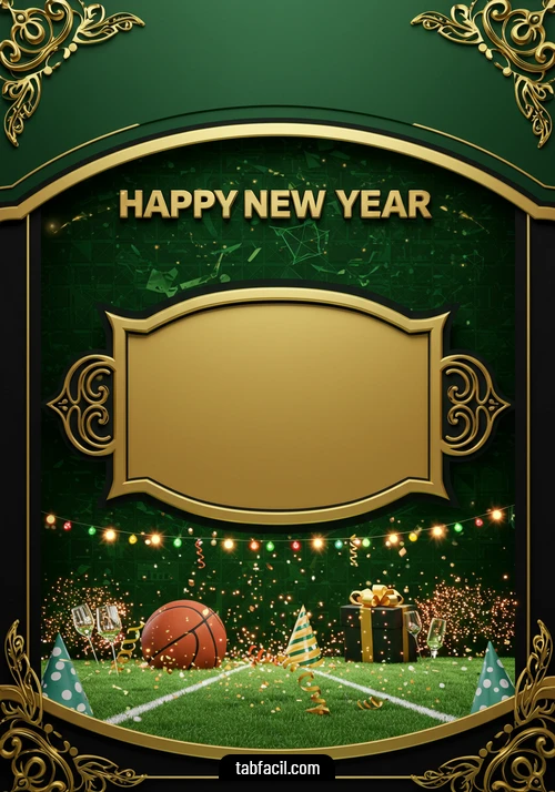 Imagen  Happy New Year Green Gold Alexandra Imagen de Happy New Year Green Gold Alexandra