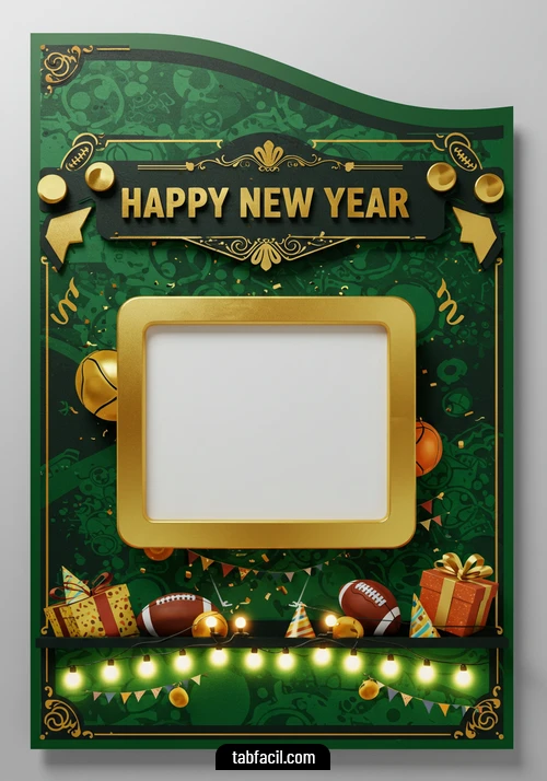 Imagen  Happy New Year Green Gold Alexandra Imagen de Happy New Year Green Gold Alexandra