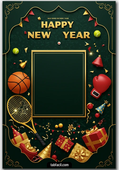 Imagen  Happy New Year Green Gold Alexandra Imagen de Happy New Year Green Gold Alexandra