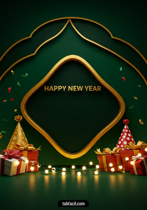 Imagen  Happy New Year Green Gold Alexandra Imagen de Happy New Year Green Gold Alexandra