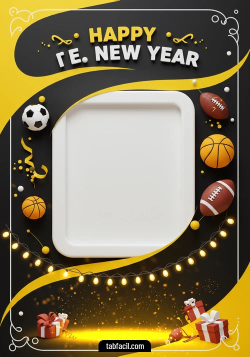 Imagen  Happy New Year Yellow Black Alexandra Imagen de Happy New Year Yellow Black Alexandra