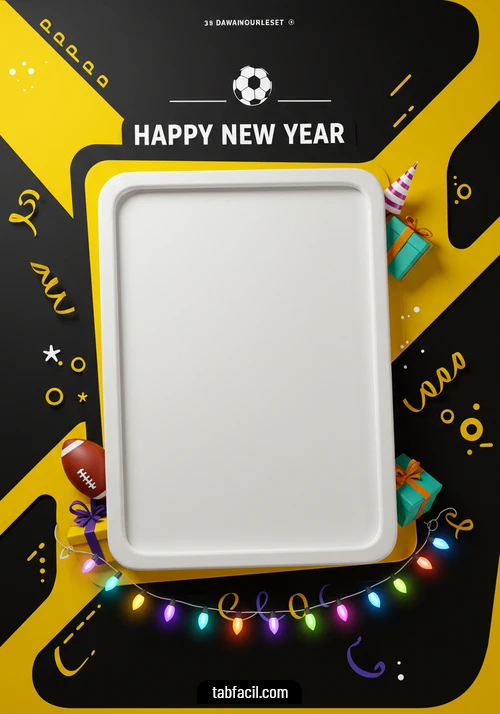 Imagen  Happy New Year Yellow Black Alexandra Imagen de Happy New Year Yellow Black Alexandra
